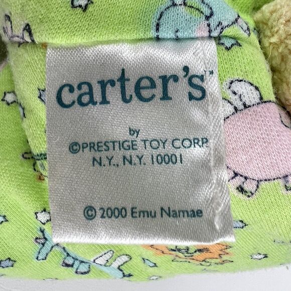 CARTER'S Puppy Dog Rattle Plush 2000 Emu Namae RARE Terrycloth Lovey Infant Toy - Picture 3 of 10